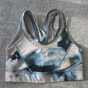 lululemon athletica Strappy Sports Bra - Blue and Cream